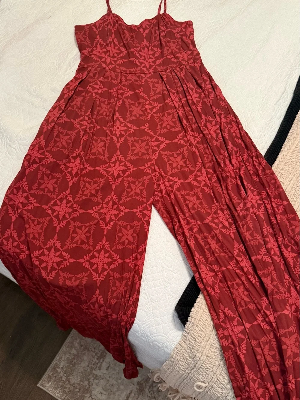Kapualani Hawai’i red quilt print jumper